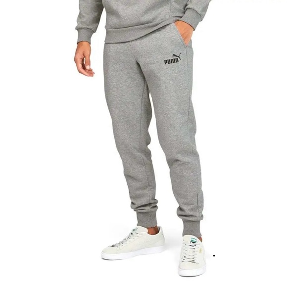 Puma Essentials Sweatpants Black Logo Mens Grey Casual Athletic  US Size XL Gym - Picture 1 of 16